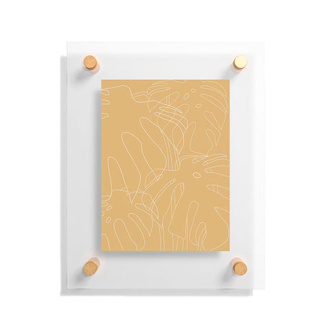 The Old Art Studio Monstera No2 Yellow Floating Acrylic Print