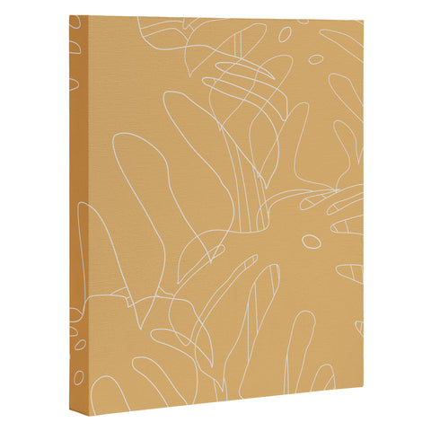 The Old Art Studio Monstera No2 Yellow Art Canvas