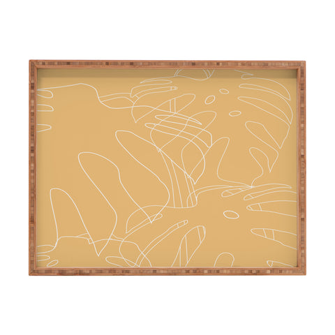 The Old Art Studio Monstera No2 Yellow Rectangular Tray
