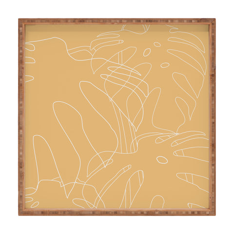 The Old Art Studio Monstera No2 Yellow Square Tray