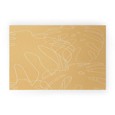 The Old Art Studio Monstera No2 Yellow Welcome Mat