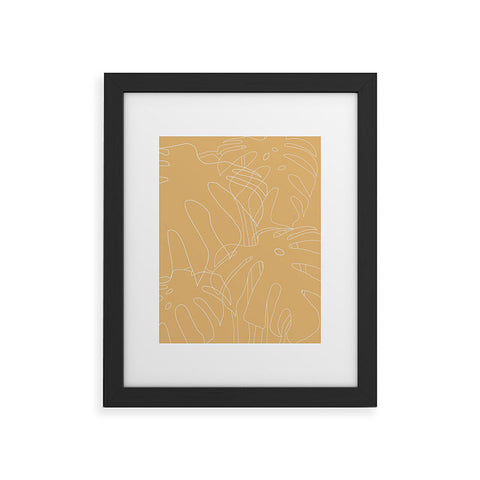 The Old Art Studio Monstera No2 Yellow Framed Art Print