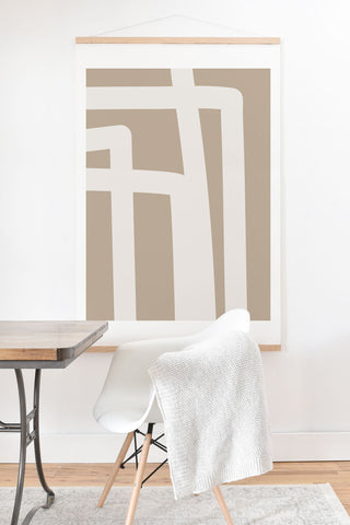 The Old Art Studio Neutral Abstract 5B Art Print And Hanger