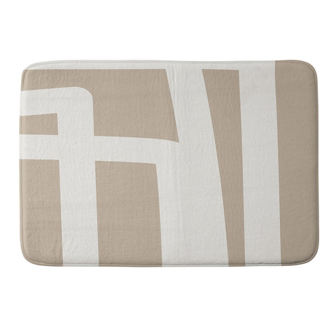 The Old Art Studio Neutral Abstract 5B Memory Foam Bath Mat