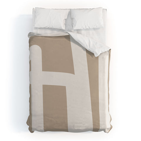 The Old Art Studio Neutral Abstract 5B Duvet Cover