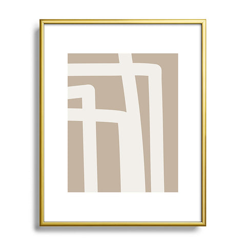 The Old Art Studio Neutral Abstract 5B Metal Framed Art Print