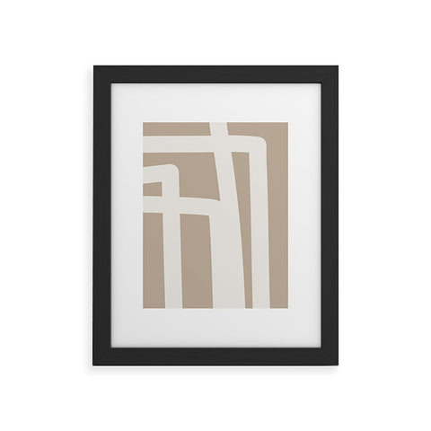 The Old Art Studio Neutral Abstract 5B Framed Art Print