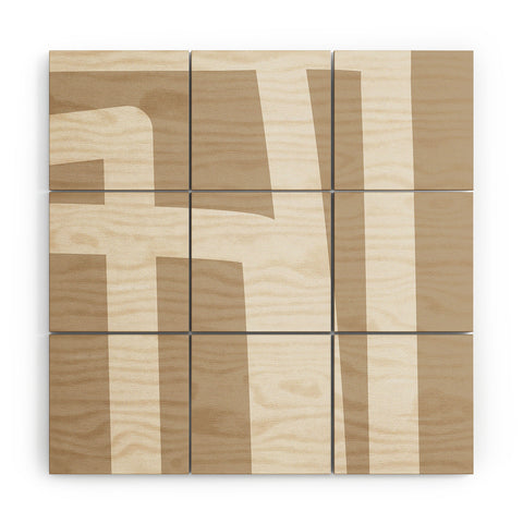 The Old Art Studio Neutral Abstract 5B Wood Wall Mural
