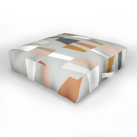 The Old Art Studio Neutral Geometric 01 Outdoor Floor Cushion