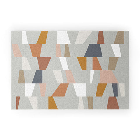 The Old Art Studio Neutral Geometric 01 Welcome Mat
