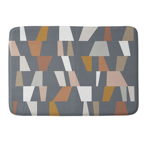 The Old Art Studio Neutral Geometric 02 Memory Foam Bath Mat