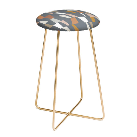 The Old Art Studio Neutral Geometric 02 Counter Stool