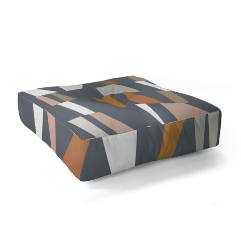 The Old Art Studio Neutral Geometric 02 Floor Pillow Square