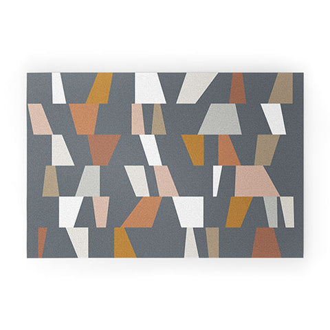 The Old Art Studio Neutral Geometric 02 Welcome Mat