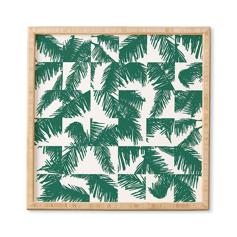 The Old Art Studio Palm Leaf Pattern 02 Green Framed Wall Art