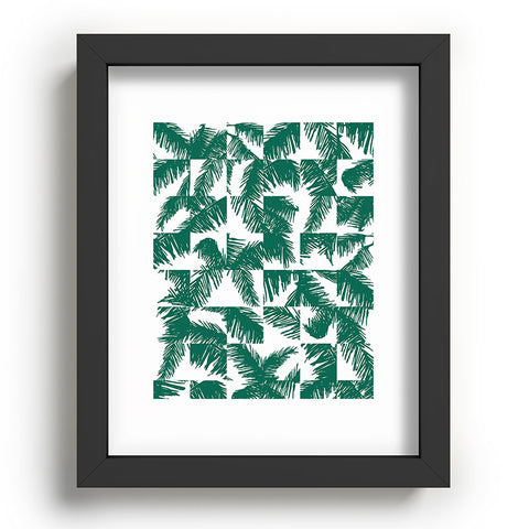 The Old Art Studio Palm Leaf Pattern 02 Green Recessed Framing Rectangle