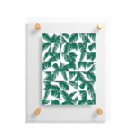 The Old Art Studio Palm Leaf Pattern 02 Green Floating Acrylic Print