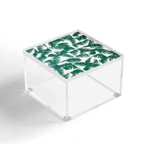 The Old Art Studio Palm Leaf Pattern 02 Green Acrylic Box