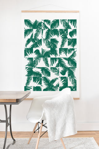 The Old Art Studio Palm Leaf Pattern 02 Green Art Print And Hanger