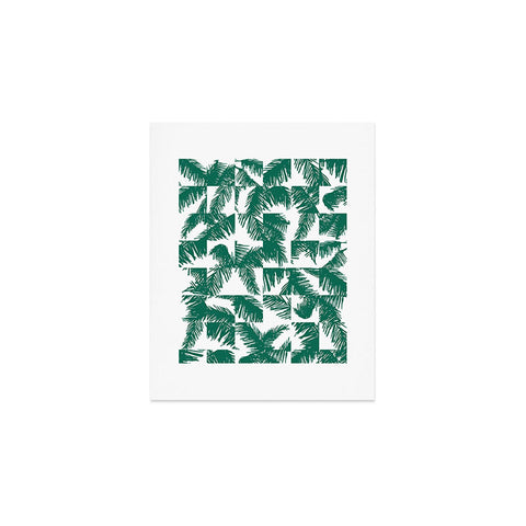 The Old Art Studio Palm Leaf Pattern 02 Green Art Print