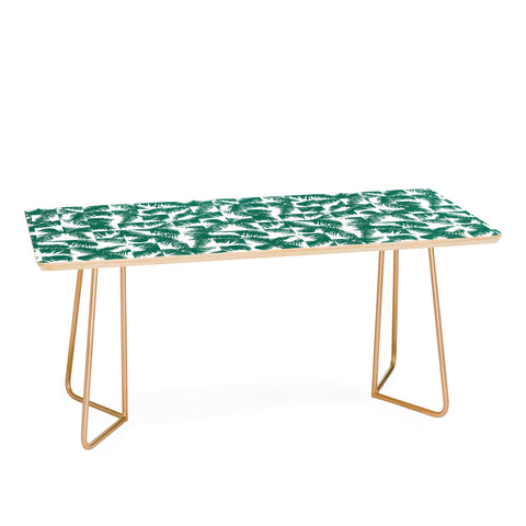 The Old Art Studio Palm Leaf Pattern 02 Green Coffee Table