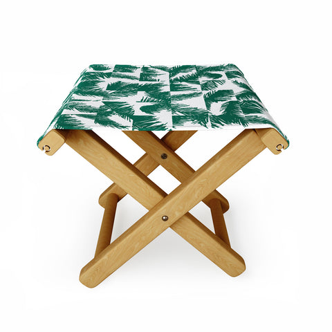 The Old Art Studio Palm Leaf Pattern 02 Green Folding Stool