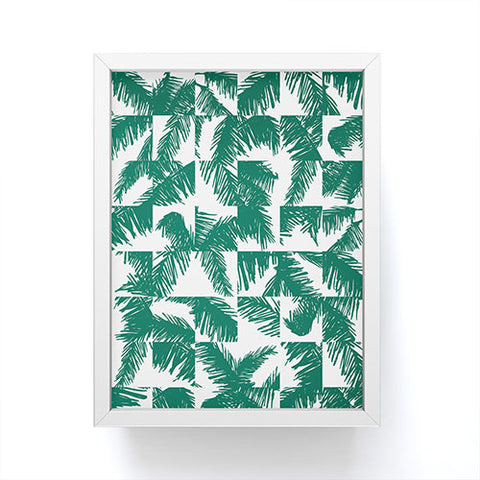 The Old Art Studio Palm Leaf Pattern 02 Green Framed Mini Art Print