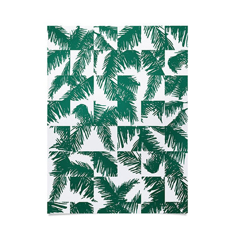 The Old Art Studio Palm Leaf Pattern 02 Green Poster