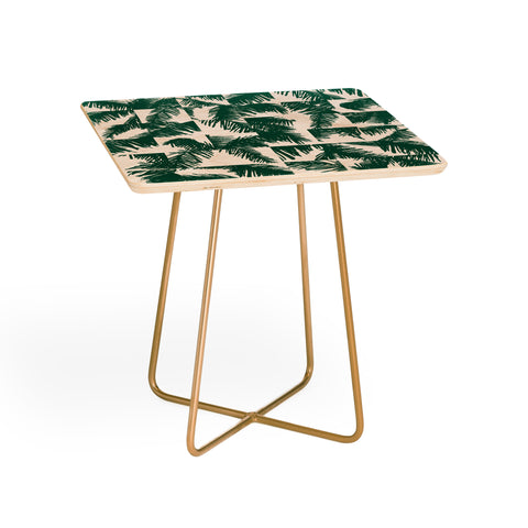 The Old Art Studio Palm Leaf Pattern 02 Green Side Table
