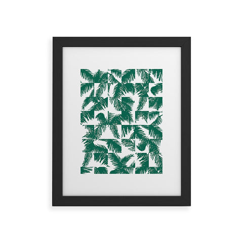 The Old Art Studio Palm Leaf Pattern 02 Green Framed Art Print