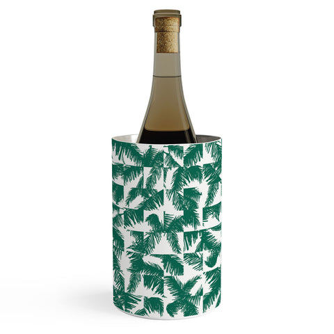 The Old Art Studio Palm Leaf Pattern 02 Green Wine Chiller