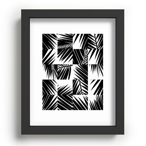 The Old Art Studio Palm Leaf Pattern 03 Black Recessed Framing Rectangle