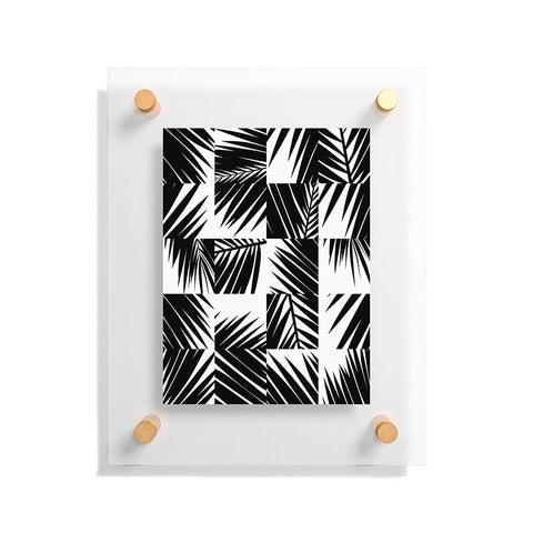 The Old Art Studio Palm Leaf Pattern 03 Black Floating Acrylic Print