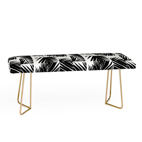 The Old Art Studio Palm Leaf Pattern 03 Black Bench