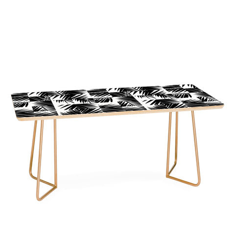 The Old Art Studio Palm Leaf Pattern 03 Black Coffee Table