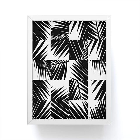 The Old Art Studio Palm Leaf Pattern 03 Black Framed Mini Art Print