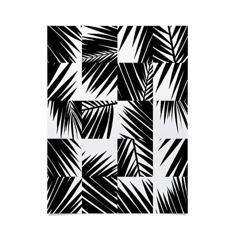 The Old Art Studio Palm Leaf Pattern 03 Black Poster