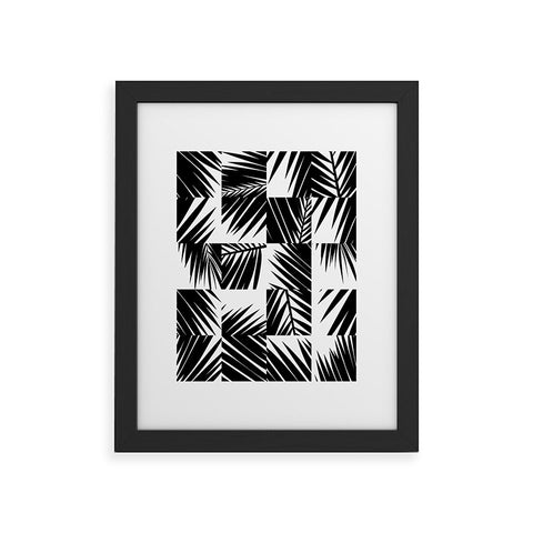 The Old Art Studio Palm Leaf Pattern 03 Black Framed Art Print