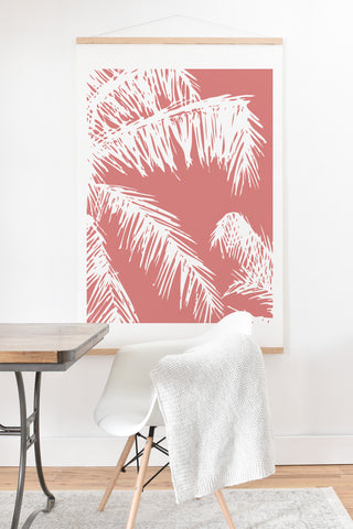 The Old Art Studio Pink Palm Art Print And Hanger