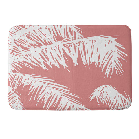 The Old Art Studio Pink Palm Memory Foam Bath Mat