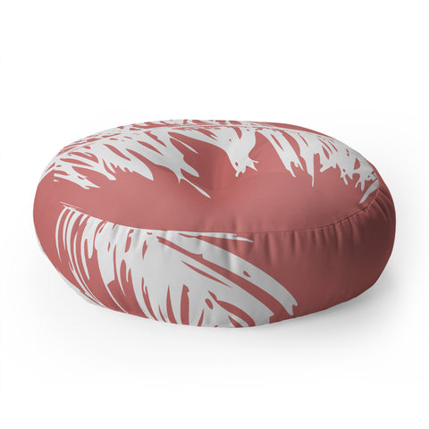 The Old Art Studio Pink Palm Floor Pillow Round