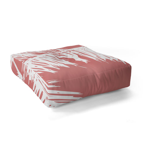 The Old Art Studio Pink Palm Floor Pillow Square