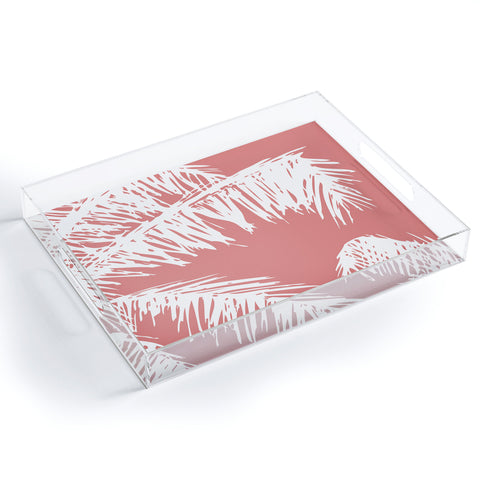 The Old Art Studio Pink Palm Acrylic Tray