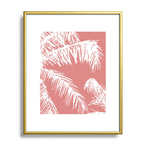 The Old Art Studio Pink Palm Metal Framed Art Print