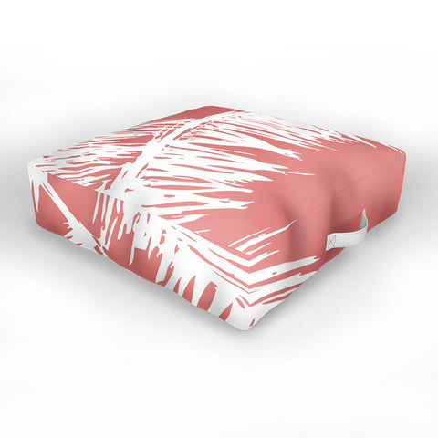The Old Art Studio Pink Palm Outdoor Floor Cushion