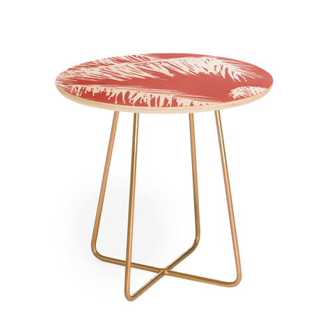 The Old Art Studio Pink Palm Round Side Table