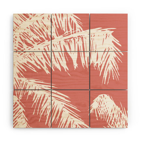 The Old Art Studio Pink Palm Wood Wall Mural