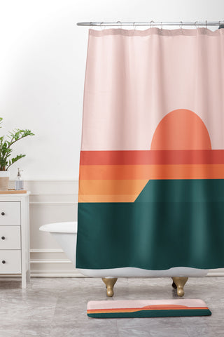 The Old Art Studio Sunseeker 08 Landscape Shower Curtain And Mat