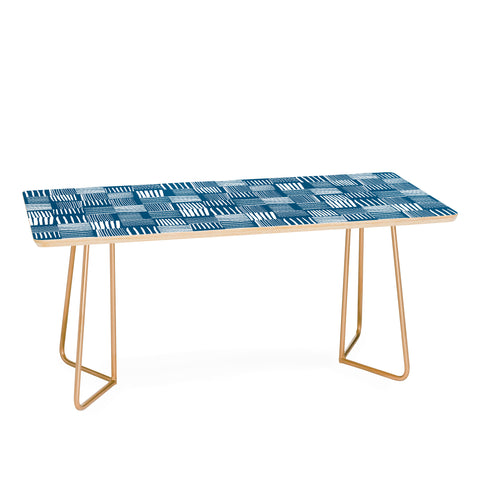 The Old Art Studio Torn Lines Abstract Pattern 04 Blue White Coffee Table