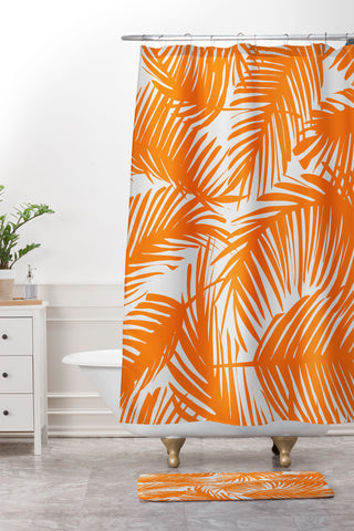The Old Art Studio Tropical Pattern 02C Shower Curtain And Mat